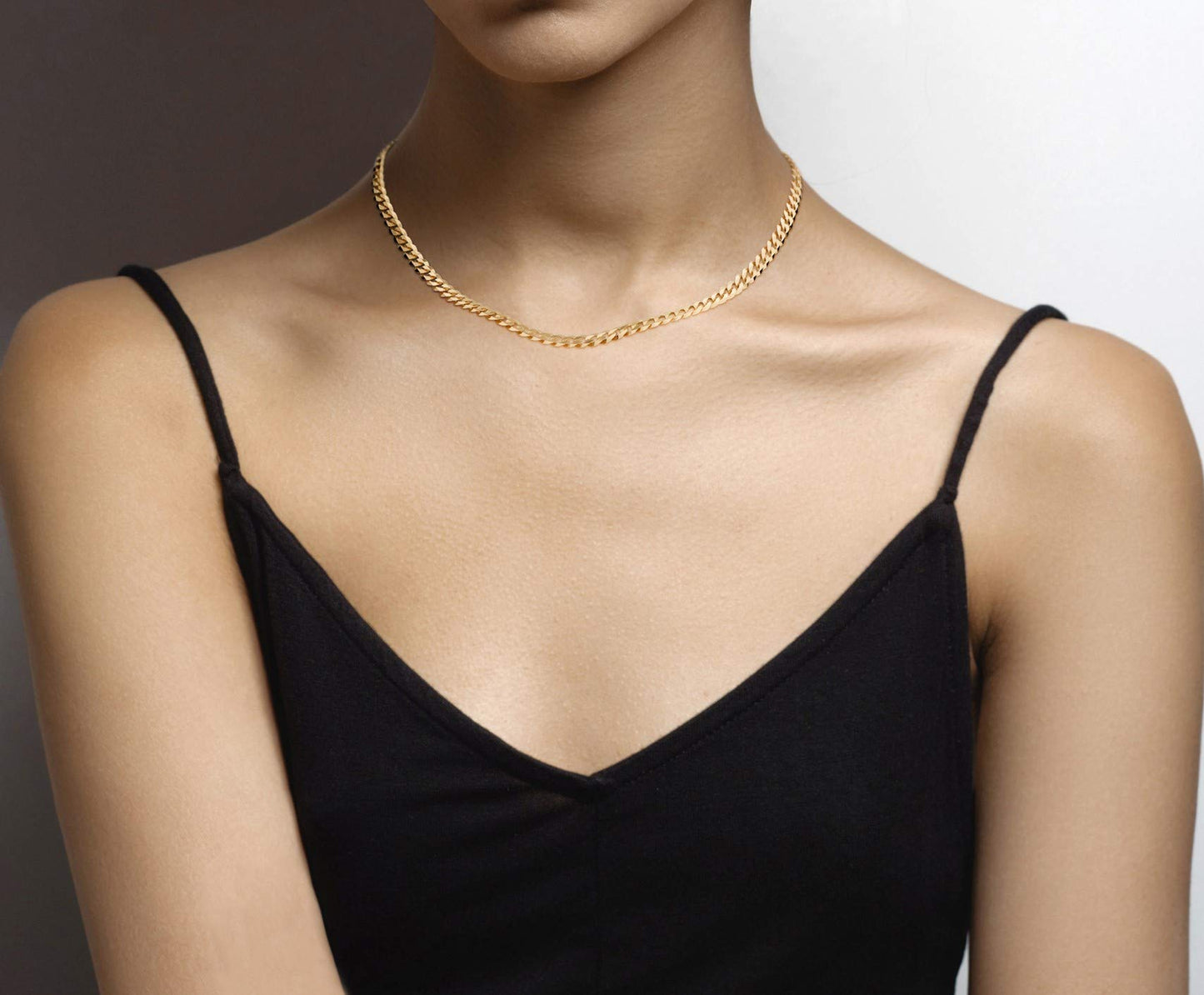 Miabella Solid 18K Gold Over 925 Sterling Silver Italian 5mm Diamond-Cut Cuban Link Curb Chain Necklace for Women Men, Made in Italy