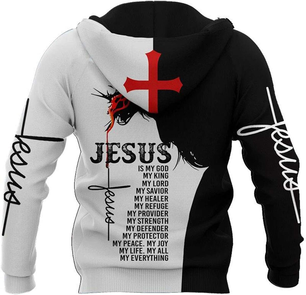 3D Christian Jesus Hoodies for Men Women Unisex Praying Hands Sweatshirt Pullover King Printed Sweater