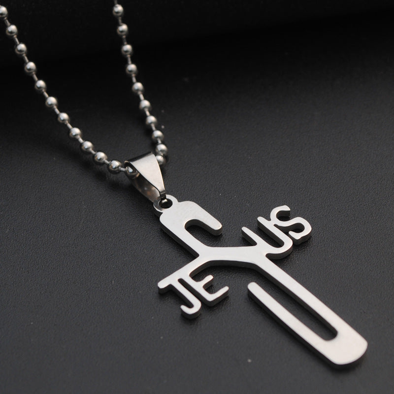 Stainless Steel Necklace Pendant Personality Cross